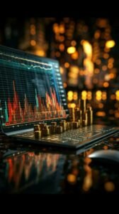 download market performance graph business and financial concept with trading chart vertical mobi 